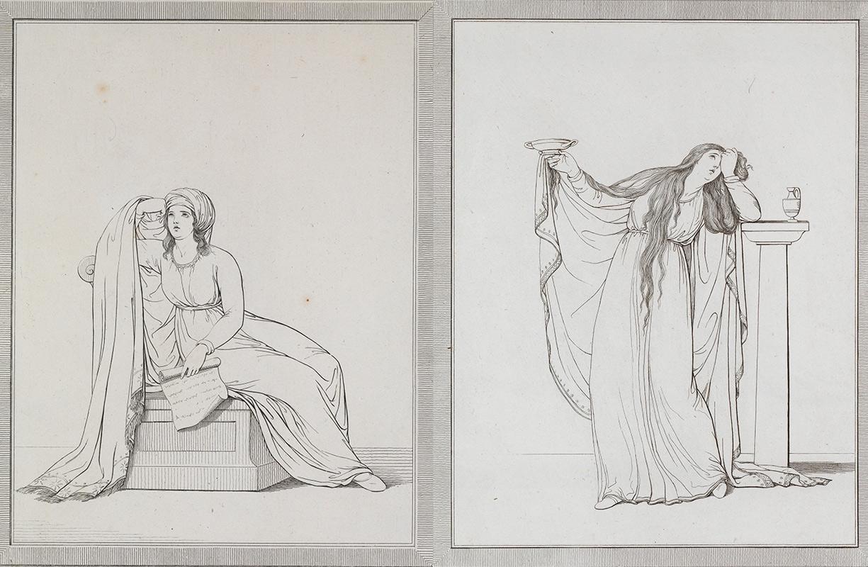 Drawing of Lady Hamilton's performances, known as attitudes