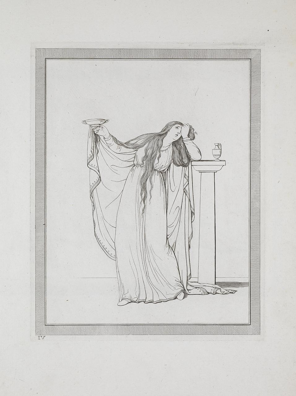 Sketch of Emma Hamilton performing her 'Attitudes'