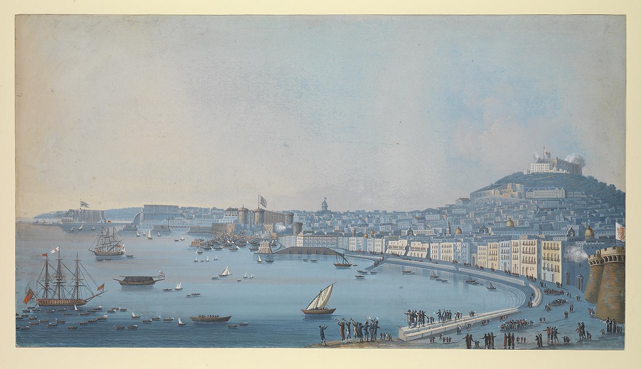 The arrival of Vanguard with Rear-Admiral Sir Horatio Nelson at Naples September 1798