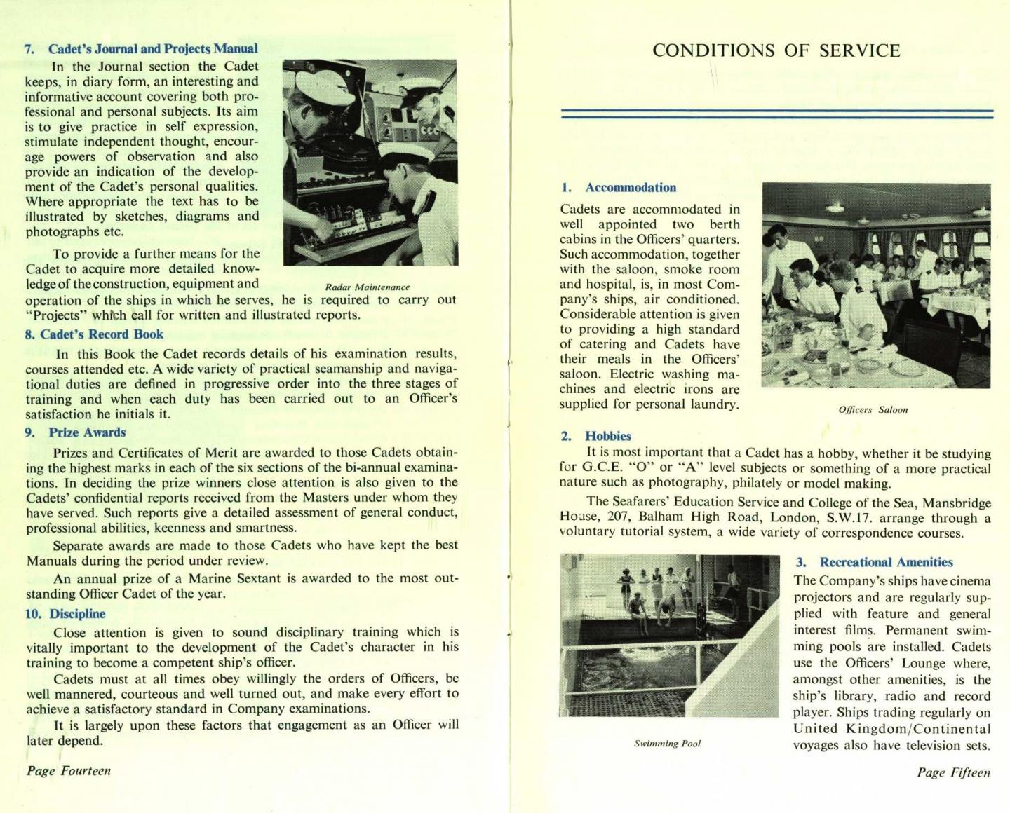 BP navigating cadet Prospectus 1969