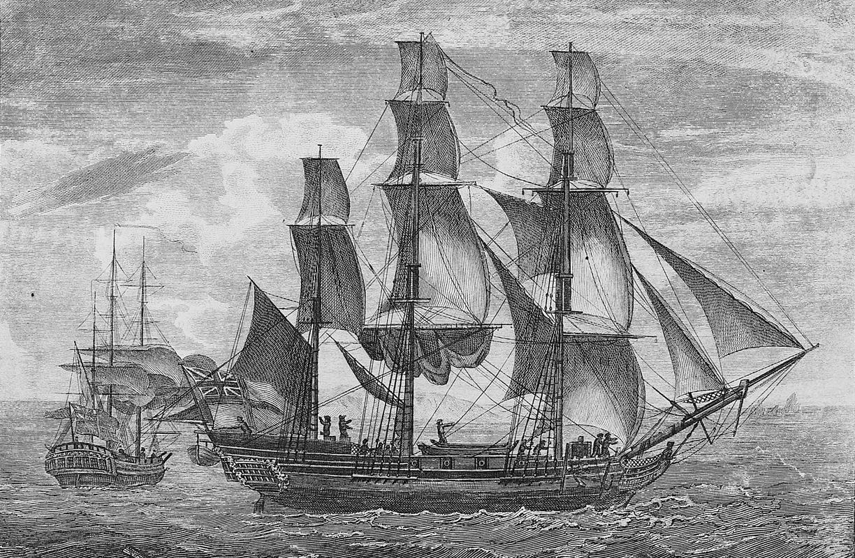 Portrait of Captain Cook setting out on his voyage