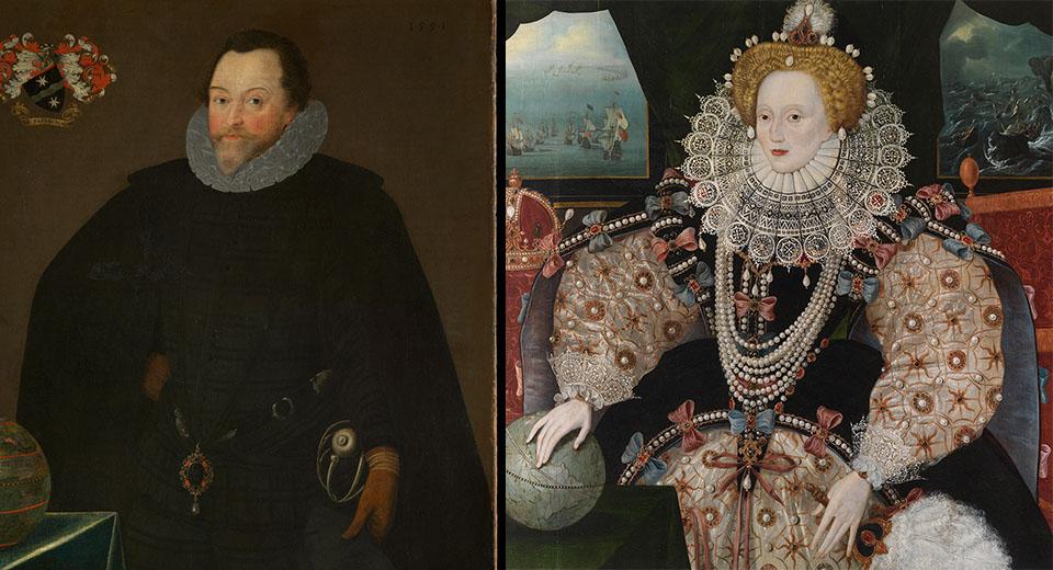 Sir Francis Drake by Marcus Gheeraerts (1591) and the Armada Portrait of Queen Elizabeth I