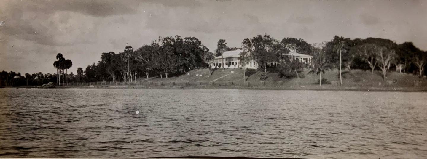 The view of Admiralty House from Trincomalee harbour