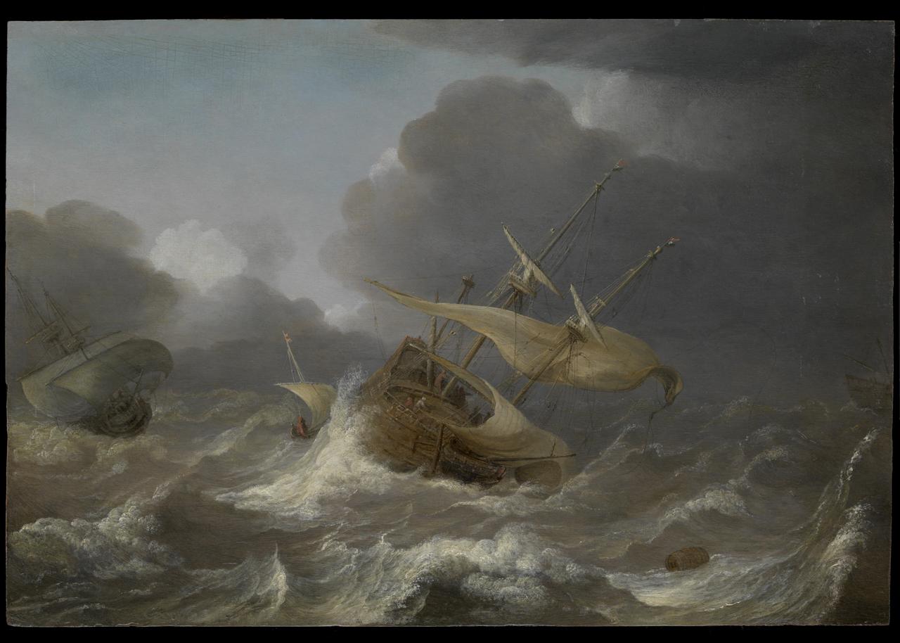 Dutch Ships in a Gale by Jan Porcellis (National Maritime Museum, BHC0721)