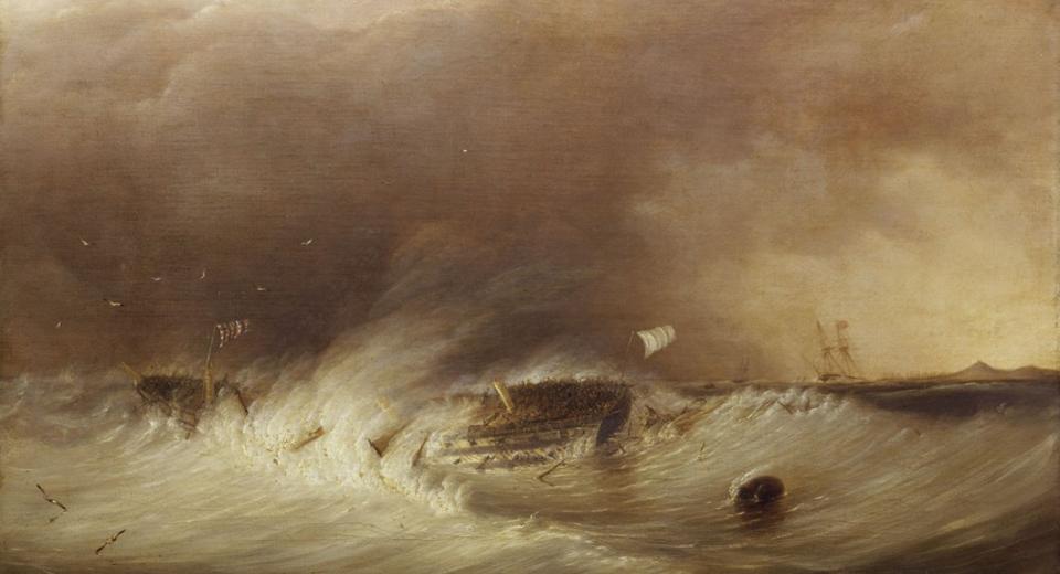 The wreck of HMS Hero in the Texel, 25 December 1811