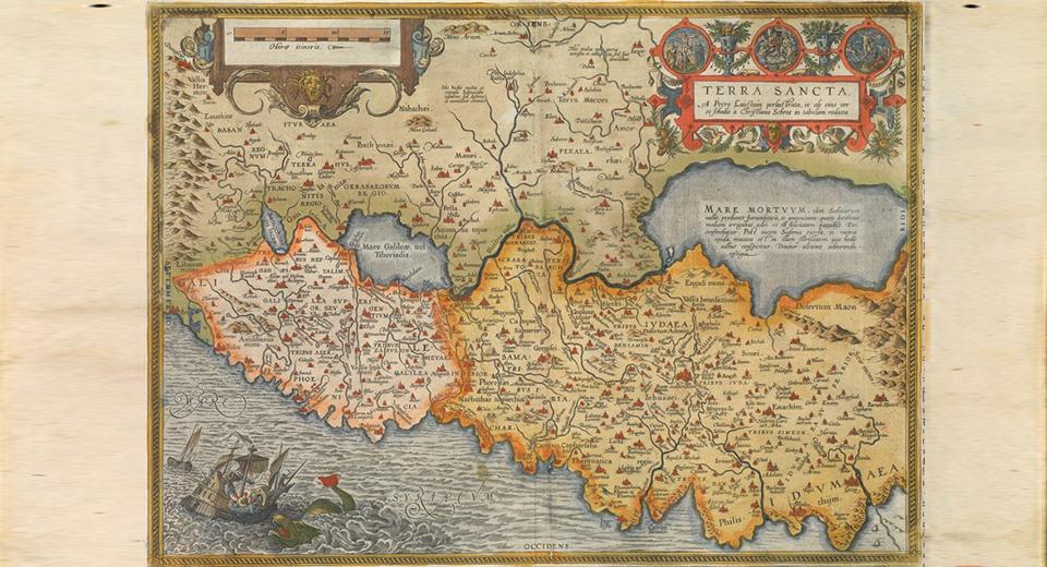 Abraham Ortelius map Terra Sancta at the National Maritime Museum