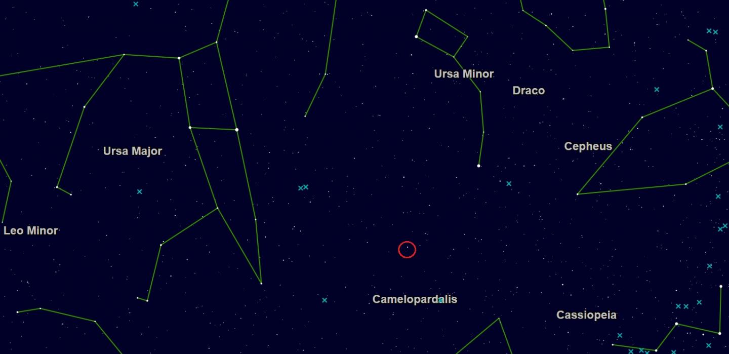 Comet C/2017 T2 (Panstarrs): Location in sky in mid-May