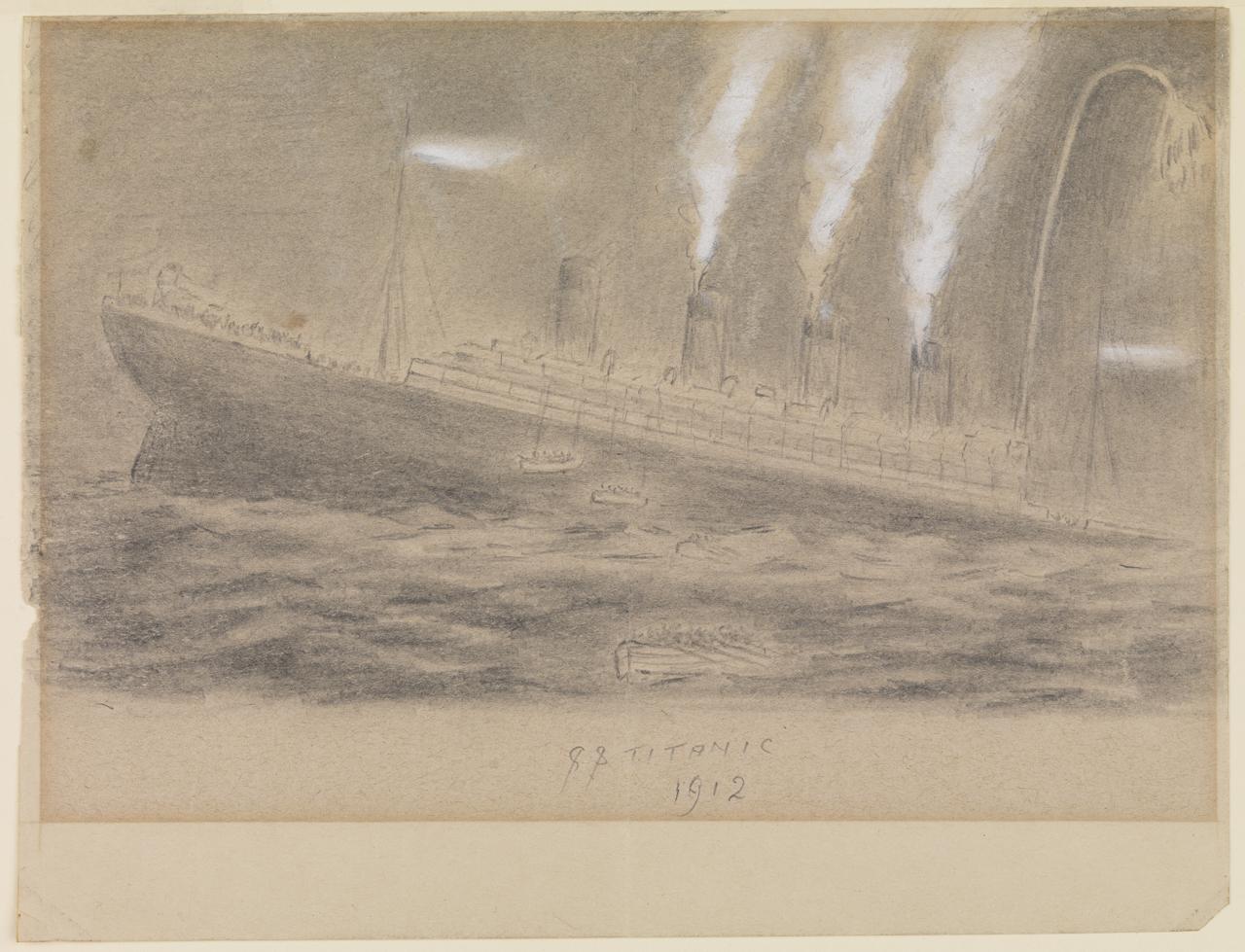 Sketch of the Titanic sinking 