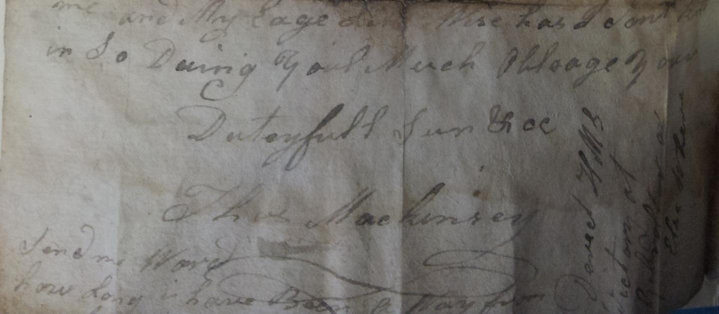 Thomas Mackinrey's letter (AGC/8/14)