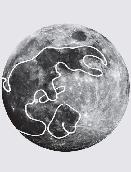 Moon rabbit illustration - shapes in the Moon