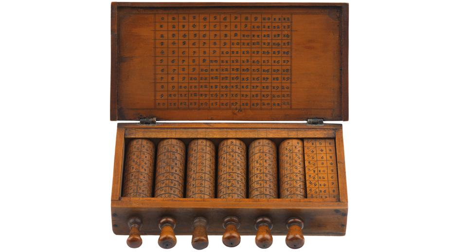 An early form of mathematical calculator called Napier's bones