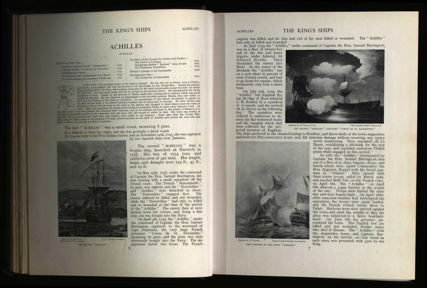Pages from volume 1 of The King’s Ships (PBB0657/1)