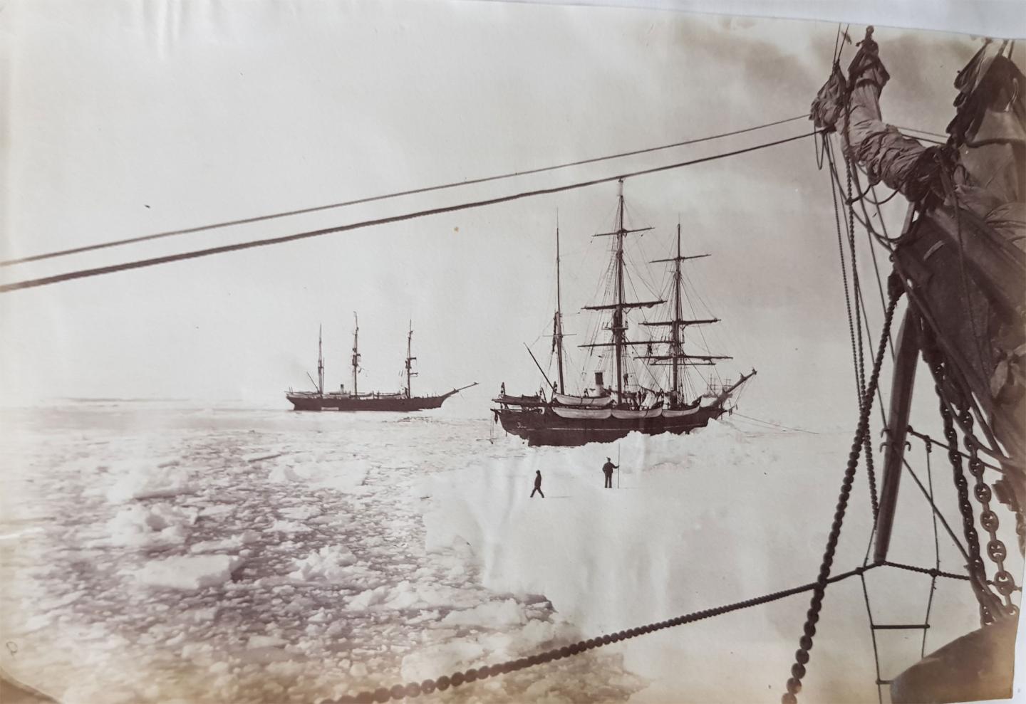 Whaling ships in the ice.