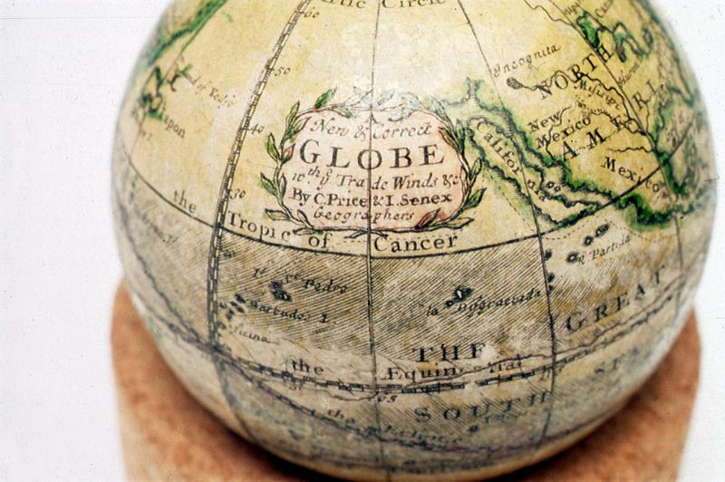 Detail of a terrestrial table globe from the National Maritime Museum collection