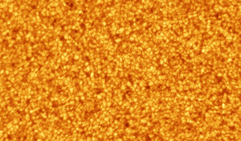 A close up image of the surface of the sun
