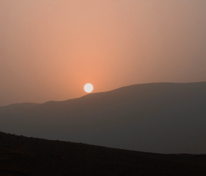 The Sun in the red, Martian sky