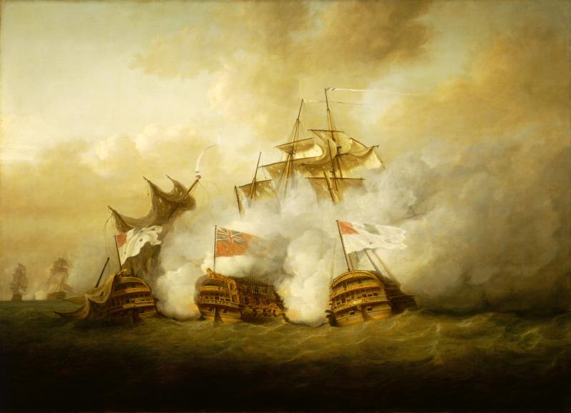Nicholas Pocock. The Brunswick and the Vengeur du Peuple at the Battle of the First of June 1794
