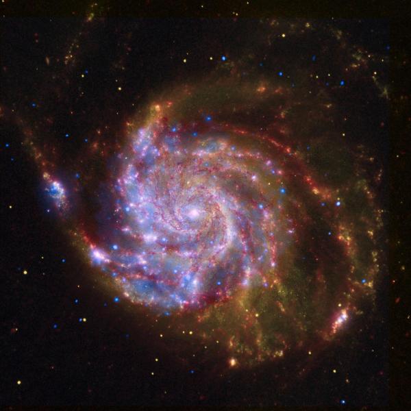 A spiral image of a galaxy