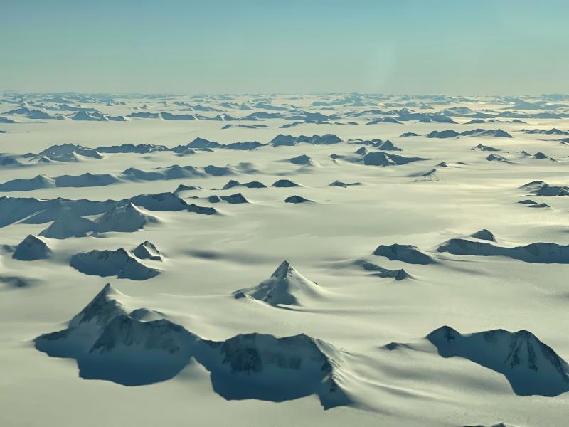 An aerial view of Antarctica
