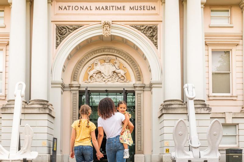 Family entering the National Maritime Museum