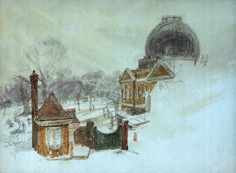 Sketch of Royal Observatory in winter