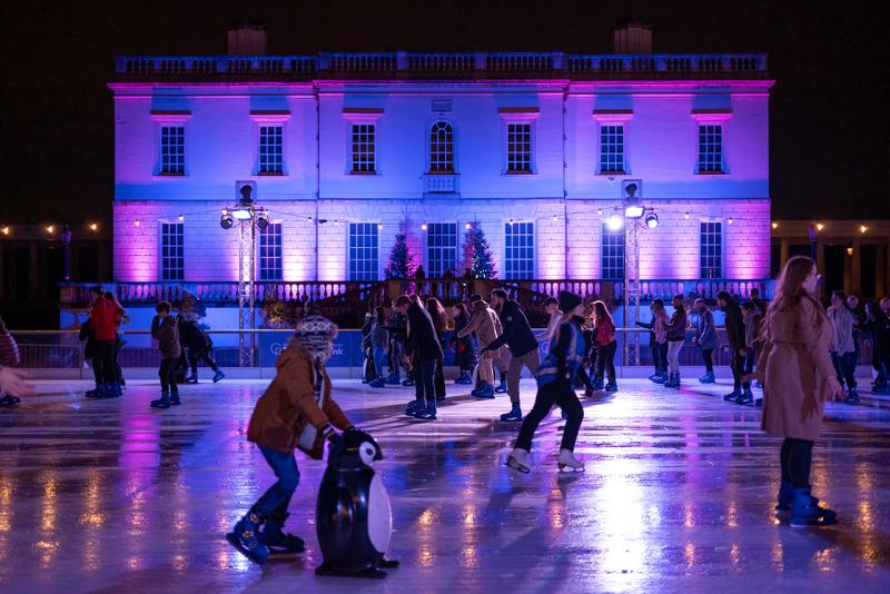 Come at night to see the Queen's House looking its festive best