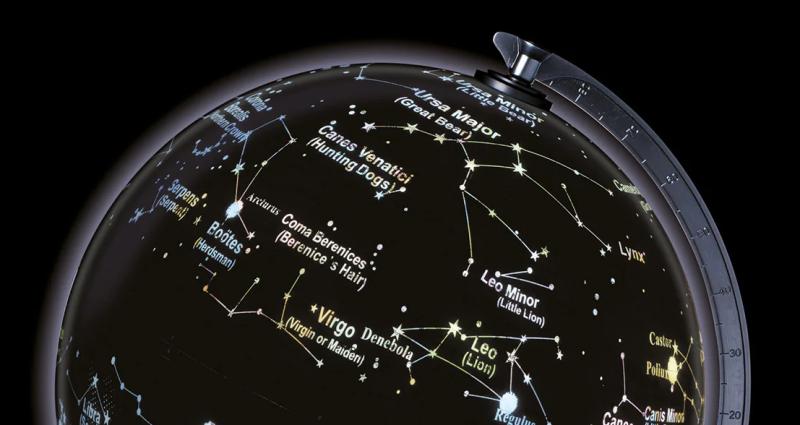 A table globe displaying the positions of the constellations